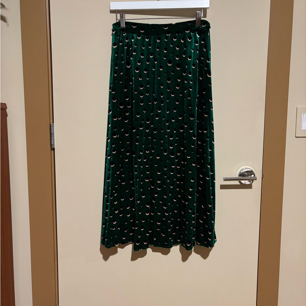 Velvet Dark Green Maxi Skirt